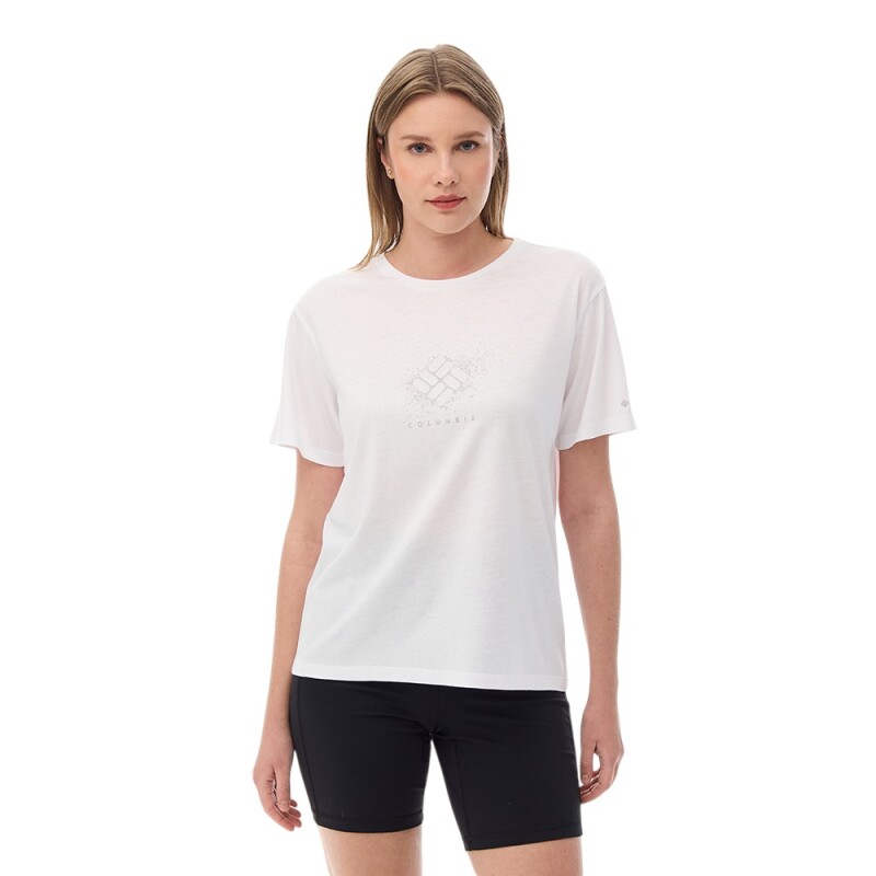 Columbia CS0490 CSC W Splattered SS Tee Beyaz Kadın Tshirt - Columbia