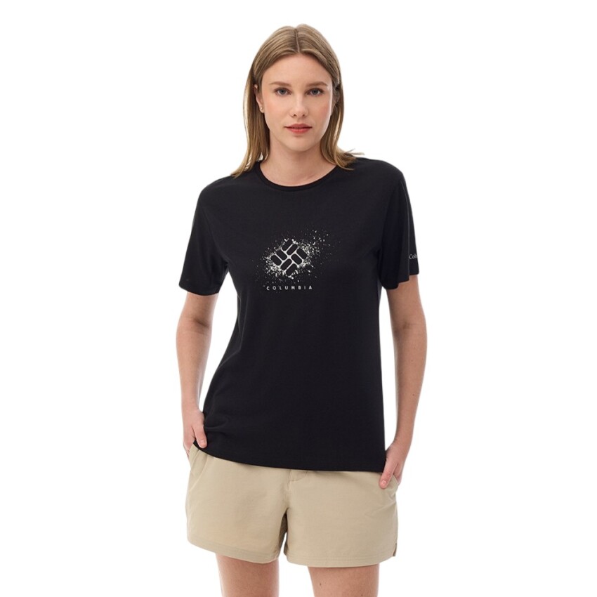 Columbia CS0490 CSC W Splattered SS Tee Siyah Kadın Tshirt - 1