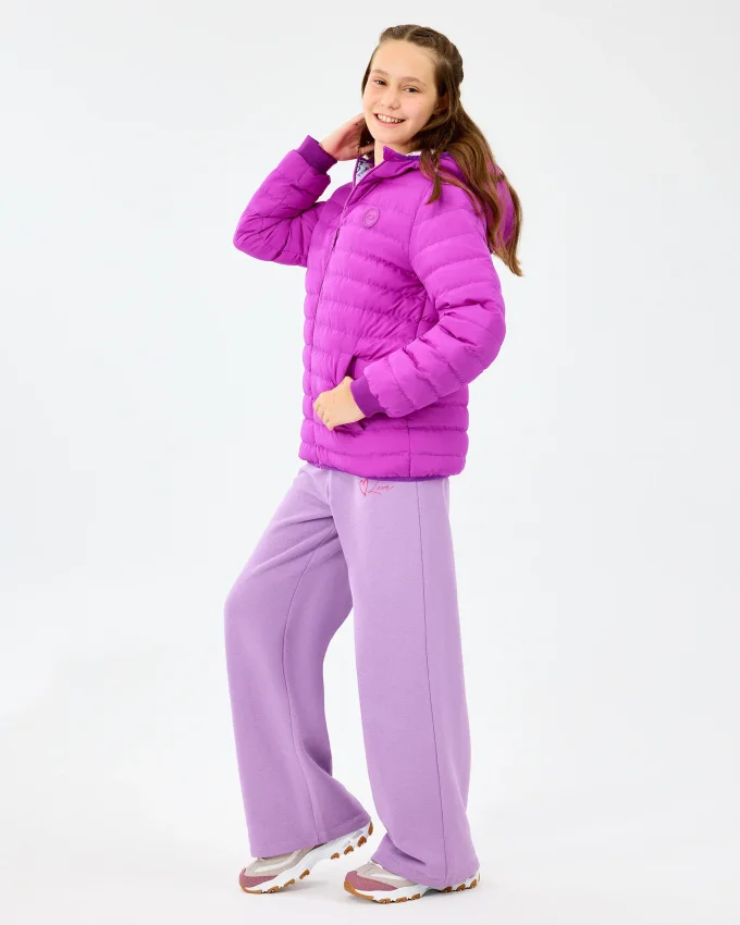 Skechers Double Sided Puffer Mor Çocuk Mont - 4
