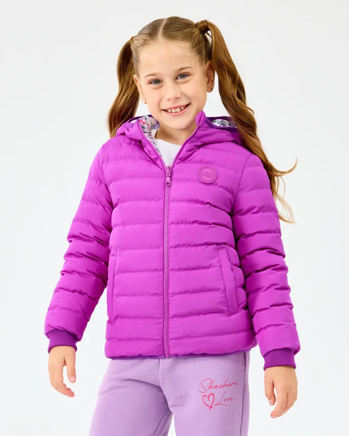 Skechers Double Sided Puffer Mor Çocuk Mont - 6