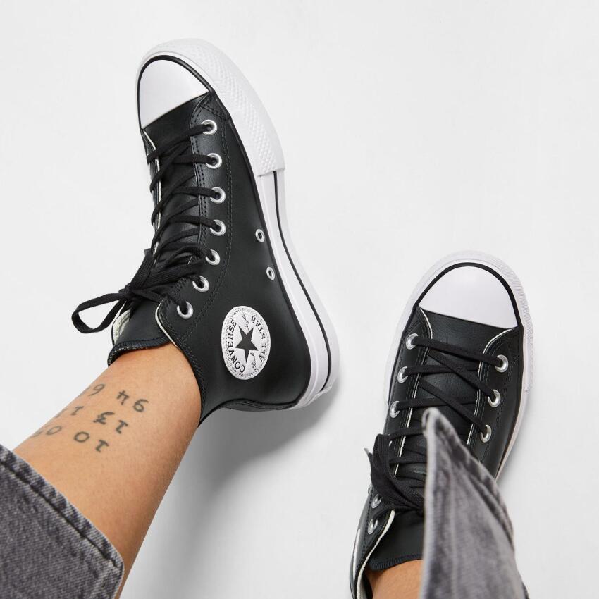 Converse Chuck Taylor All Star Leather Platform SİYAH Kadın Sneaker Ayakkabı - 6