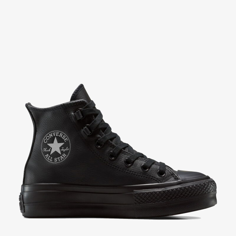 Converse Chuck Taylor All Star Lift Platform Leather Siyah Kadın Sneaker Ayakkabı - Converse