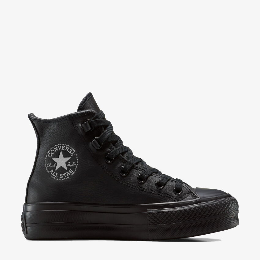 Converse Chuck Taylor All Star Lift Platform Leather Siyah Kadın Sneaker Ayakkabı - 1