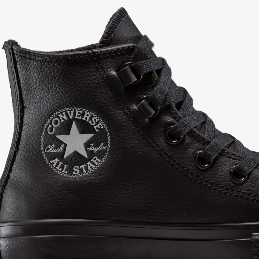 Converse Chuck Taylor All Star Lift Platform Leather Siyah Kadın Sneaker Ayakkabı - 8
