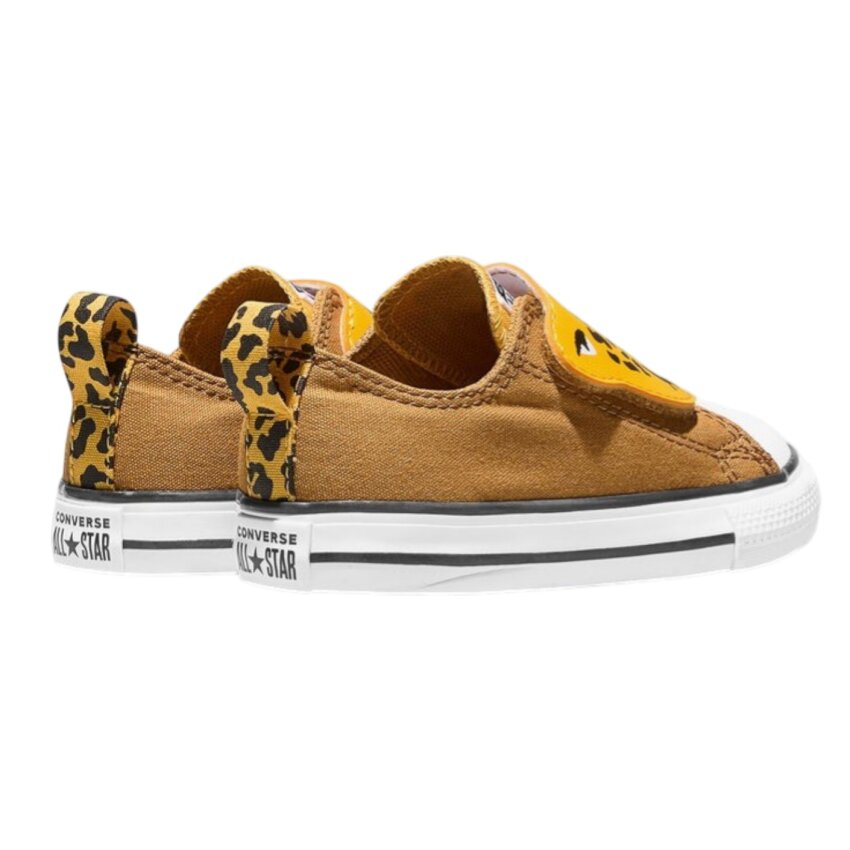 Converse Chuck Taylor All star One Strap Leopards Easy-On Sarı Çocuk Günlük Ayakkabı - 4