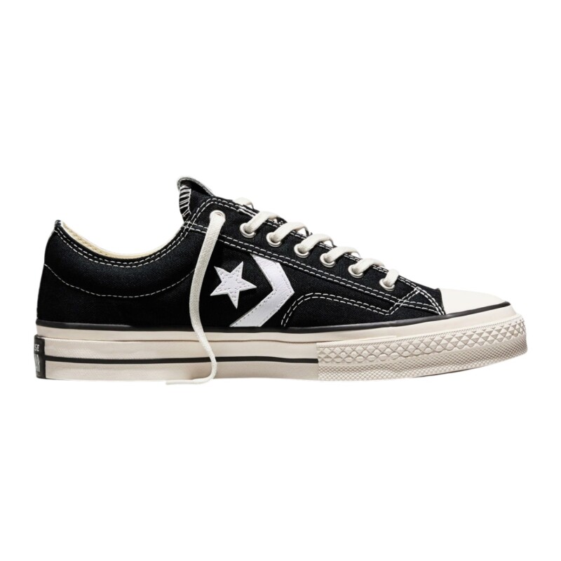 Converse Star Player 76 Premium Canvas Siyah Unisex Sneaker Ayakkabı - Converse