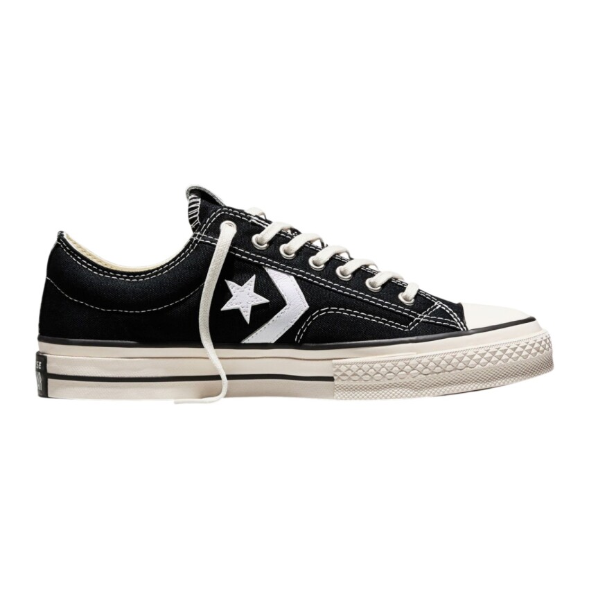 Converse Star Player 76 Premium Canvas Siyah Unisex Sneaker Ayakkabı - 1
