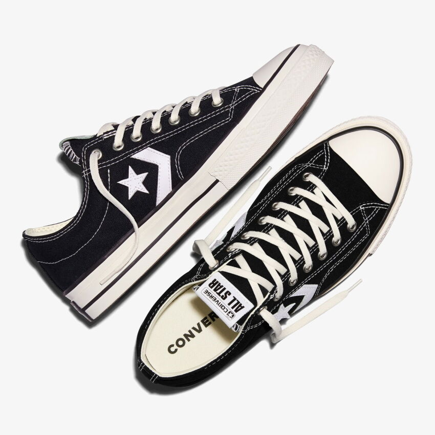 Converse Star Player 76 Premium Canvas Siyah Unisex Sneaker Ayakkabı - 5