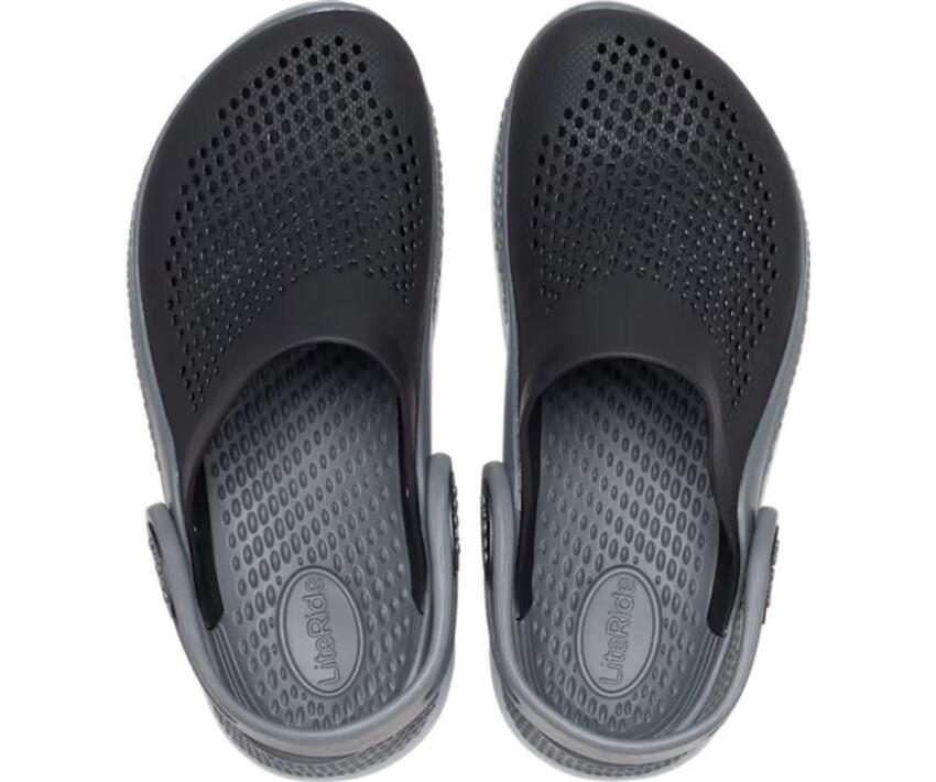 Crocs LiteRide 360 Clog Siyah-Gri Çocuk Terlik - 3