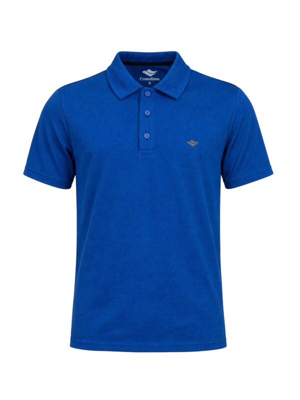 Crosstime Battal Waffle Mavi Erkek Polo Tshirt - Crosstime