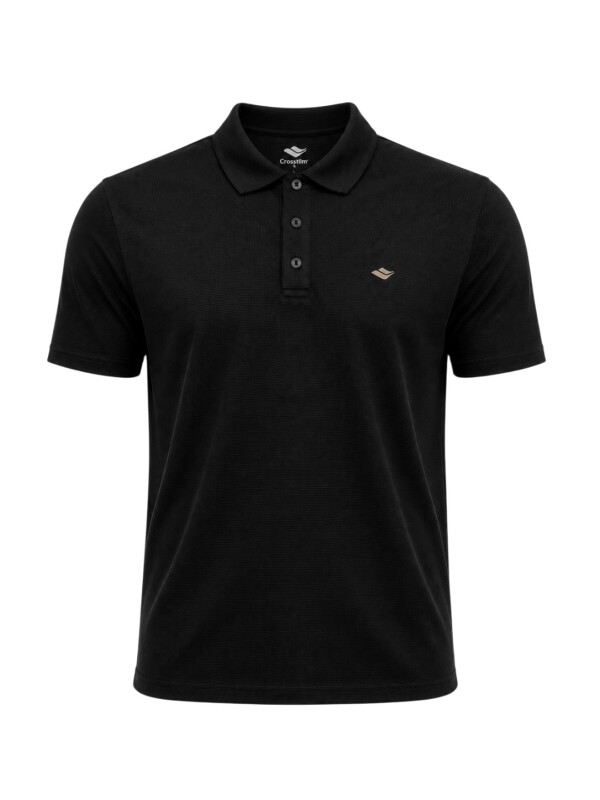 Crosstime Battal Waffle Siyah Erkek Polo Tshirt - Crosstime