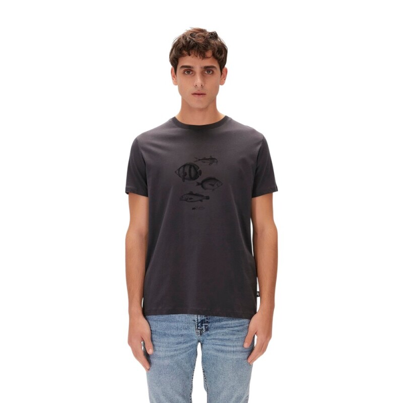 Bad Bear Drawing Fish Antrasit Erkek Tshirt - Bad Bear