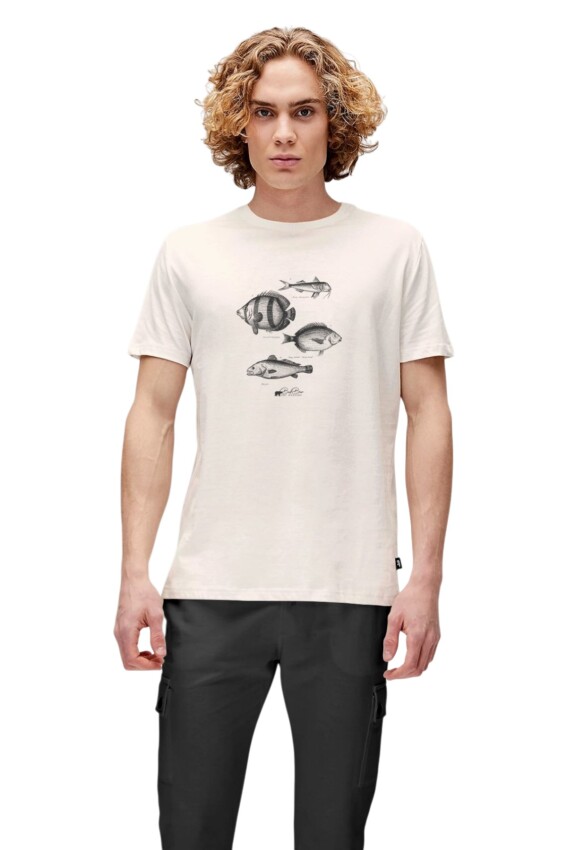 Bad Bear Drawing Fish Beyaz Erkek Tshirt - 1