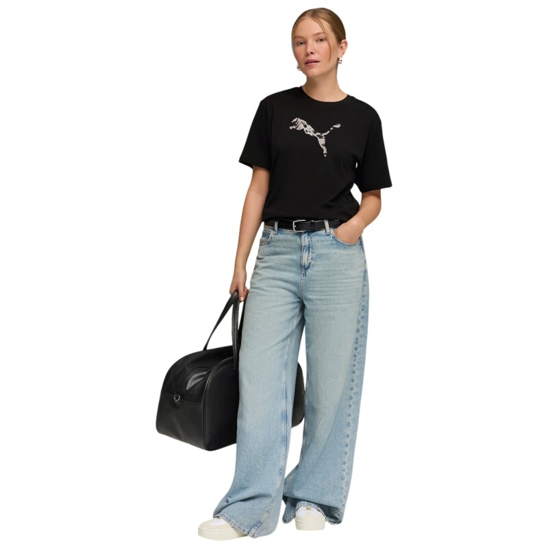 Puma Ess Graphic Animal Siyah Kadın Tshirt - 3