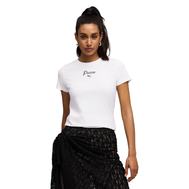 Puma Ess Script Beyaz Kadın Tshirt - 1