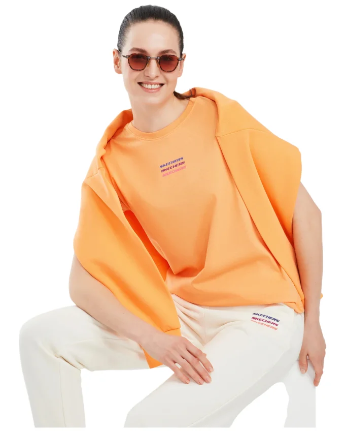 Skechers Essential W Short Sleeve T-Shirt Turuncu Kadın Tshirt - 2