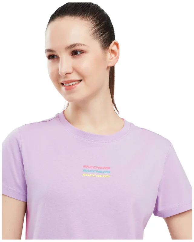 Skechers Essential W Short Sleeve T-Shirt Mor Kadın Tshirt - 5