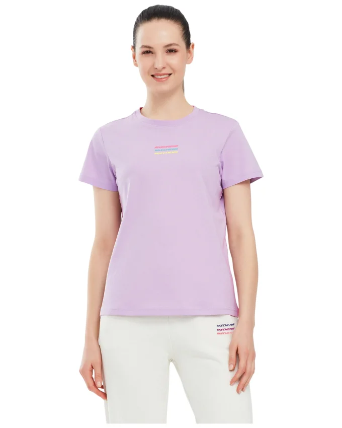 Skechers Essential W Short Sleeve T-Shirt Mor Kadın Tshirt - 1