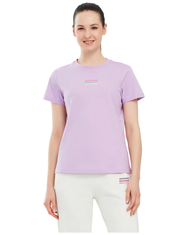 Skechers Essential W Short Sleeve T-Shirt Mor Kadın Tshirt 