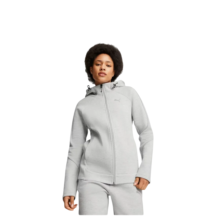 Puma EVOSTRIPE Full-Zip Hoodie Gri Kadın Sweatshirt - 1