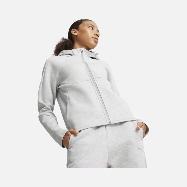 Puma Evostripe FZ Hoodie Gri Kadın Sweatshirt - 1