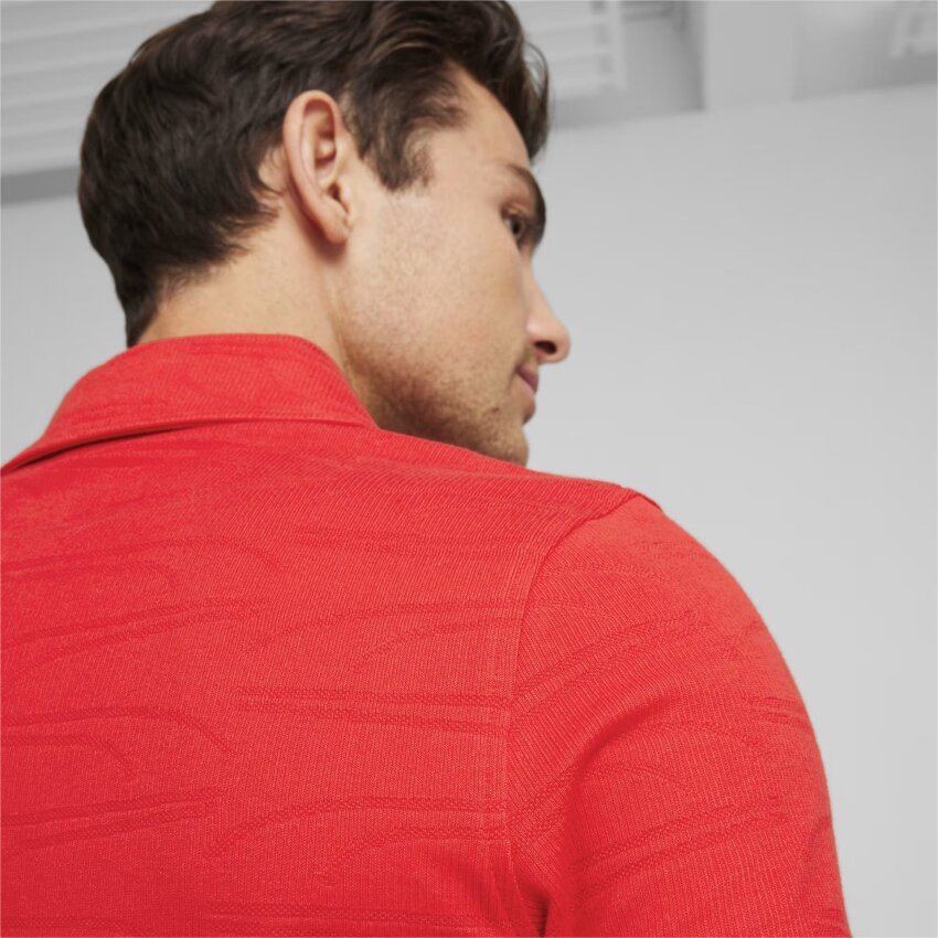 Puma Ferrari Style Jacquard Polo KIRMIZI Erkek Polo Tshirt - 4