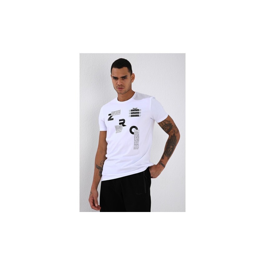 Forinns T-SHİRT O YAKA BEYAZ Erkek Tshirt F10ER-03169-02 - 2
