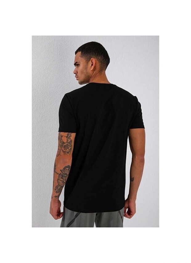 Forinns T-SHİRT O YAKA SİYAH Erkek Tshirt F10ER-03176-01 - 4
