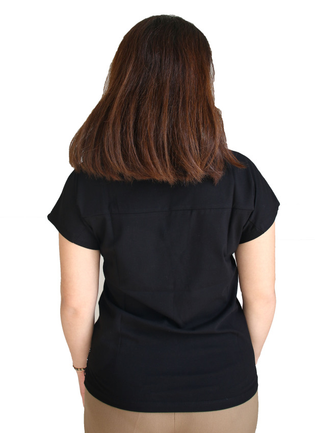 Forinns T-SHİRT O YAKA SİYAH Kadın Tshirt F10BY-03250-01 - 2