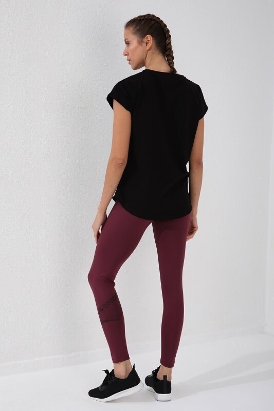 Forinns T-SHİRT O YAKA SİYAH Kadın Tshirt F10BY-03265-01 - 3