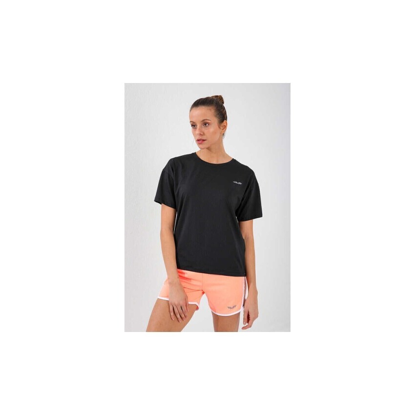 Forinns T-SHİRT O YAKA Siyah Kadın Tshirt F10BY-03301-01 - 3