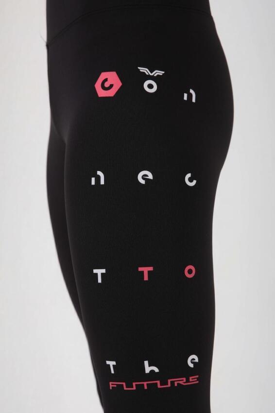 Forinns TAYT Siyah-Pembe Kadın Tayt F10BY-03269-523 - 3