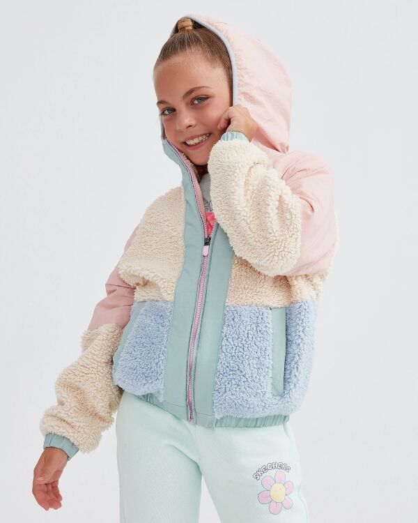 Skechers Outdoor Fleece Full Zip Sherpa Pembe Çocuk Polar - 1