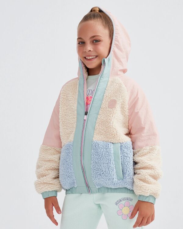 Skechers Outdoor Fleece Full Zip Sherpa Pembe Çocuk Polar - 3