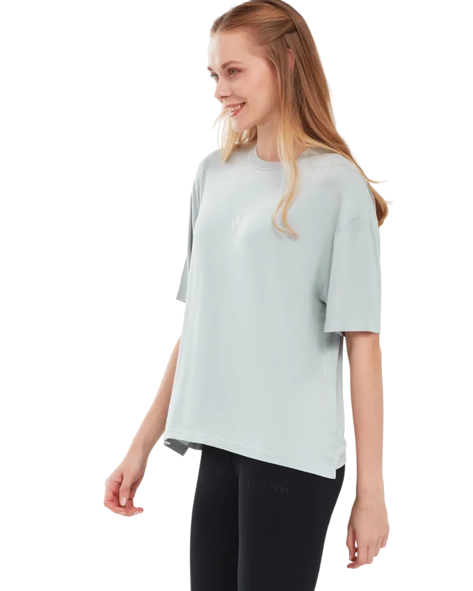 Skechers Graphic T-Shirt W Short Sleeve Gri Kadın Tshirt - 3