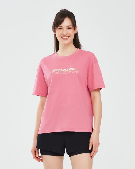 Skechers Graphic T-Shirt W Short Sleeve Pembe Kadın Tshirt - 1