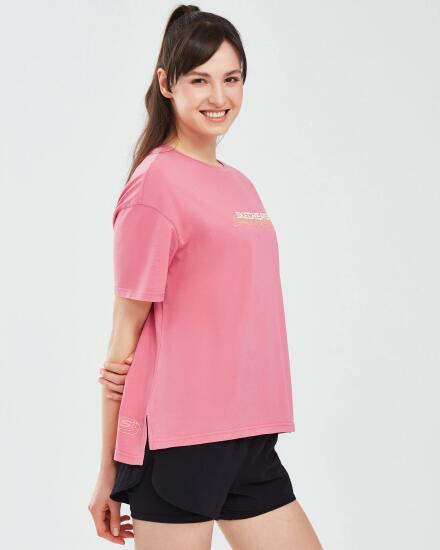 Skechers Graphic T-Shirt W Short Sleeve Pembe Kadın Tshirt - 3