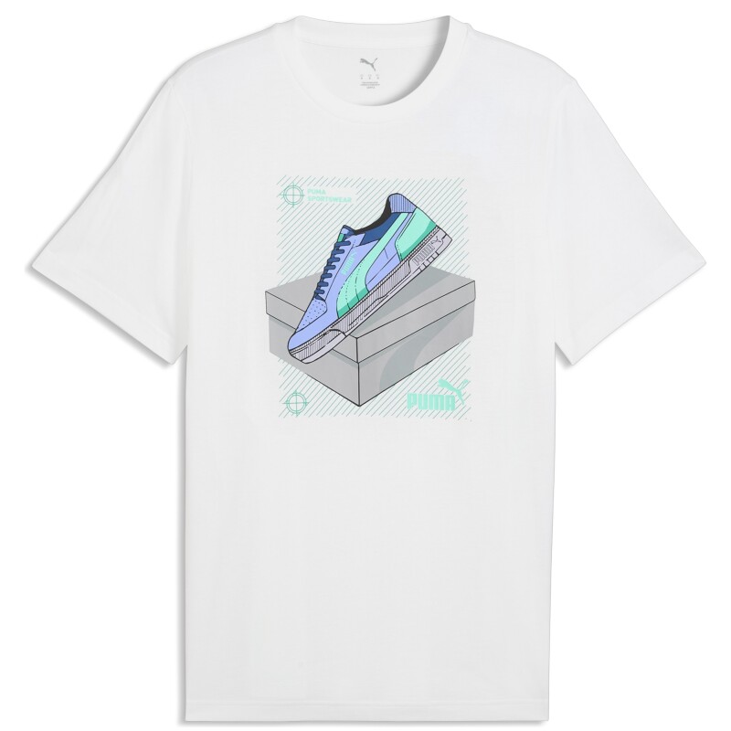 Puma Graphic Beyaz Erkek Tshirt - 1