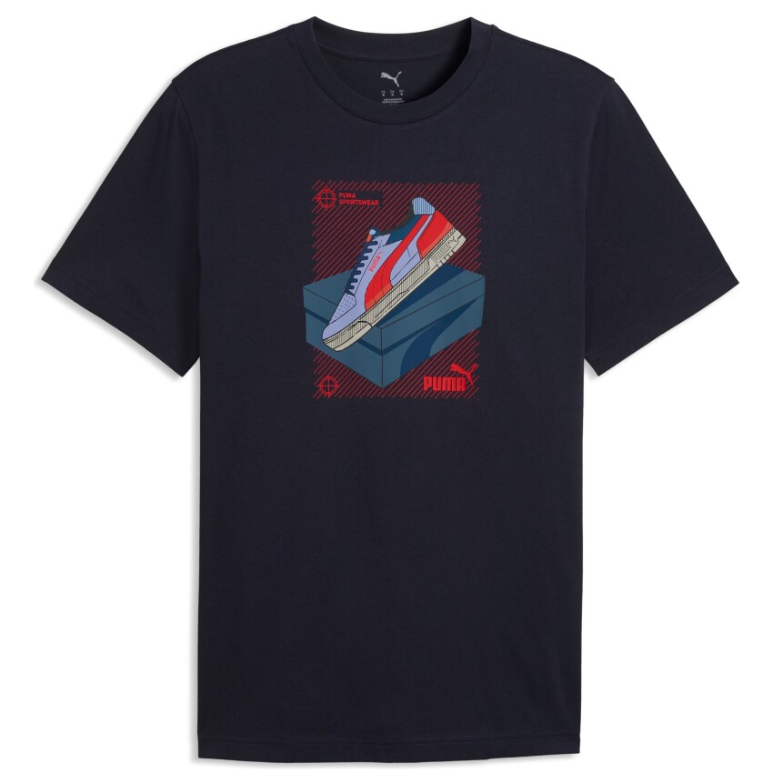 Puma Graphic Lacivert Erkek Tshirt - 1