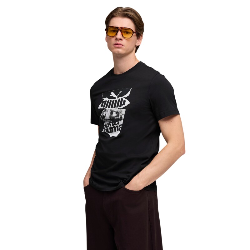 Puma Graphic Siyah Erkek Tshirt - 1
