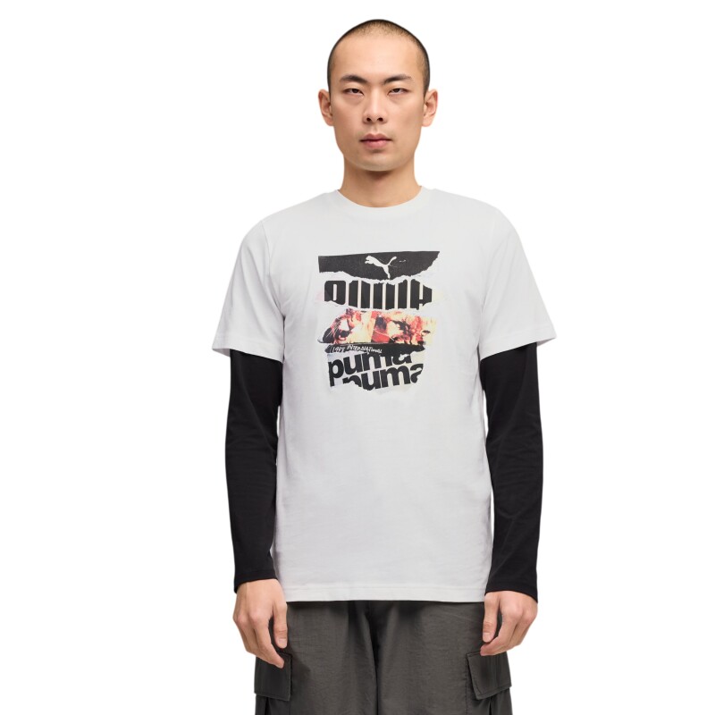 Puma Graphic Beyaz Erkek Tshirt - Puma