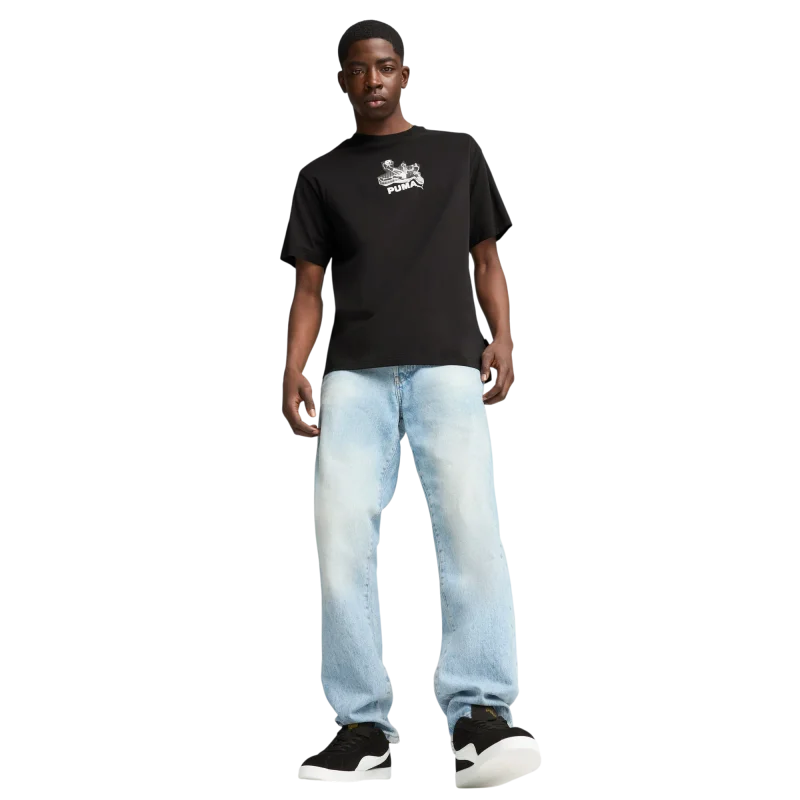 Puma Graphics Bicycle Kick Tee Siyah Erkek Tshirt - 3