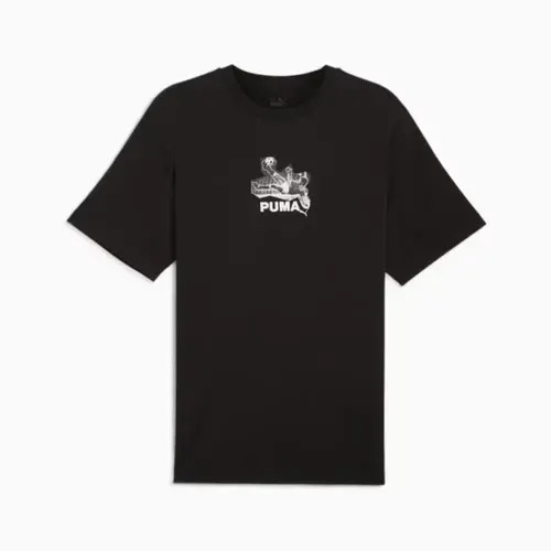 Puma GRAPHICS Bicycle Kick Tee SİYAH Erkek Tshirt - Puma