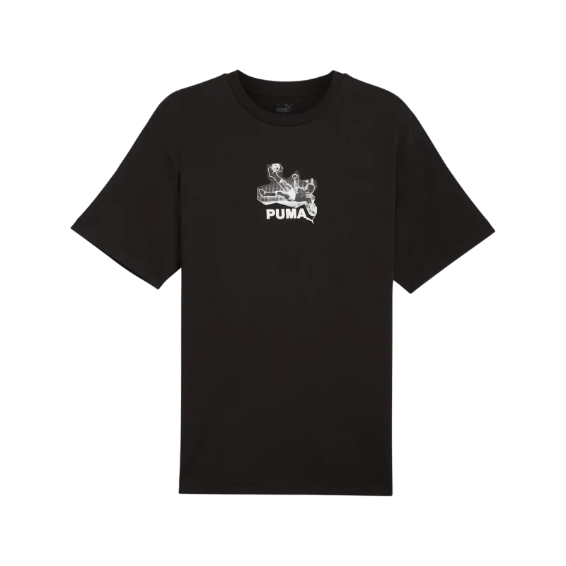 Puma Graphics Bicycle Kick Tee Siyah Erkek Tshirt - 4