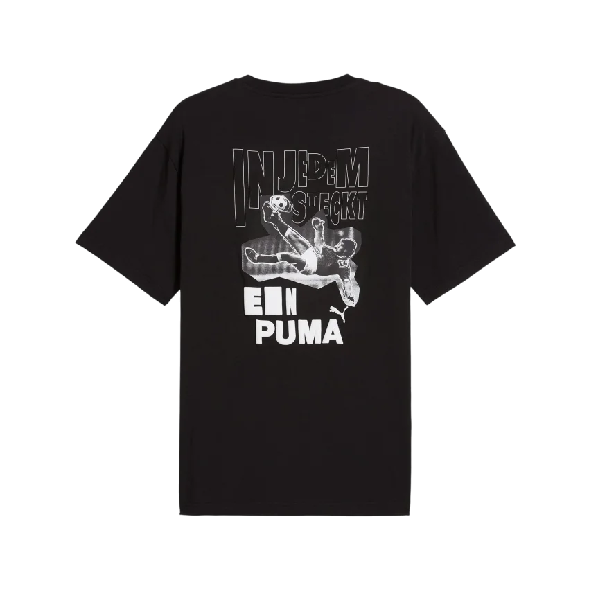 Puma Graphics Bicycle Kick Tee Siyah Erkek Tshirt - 5
