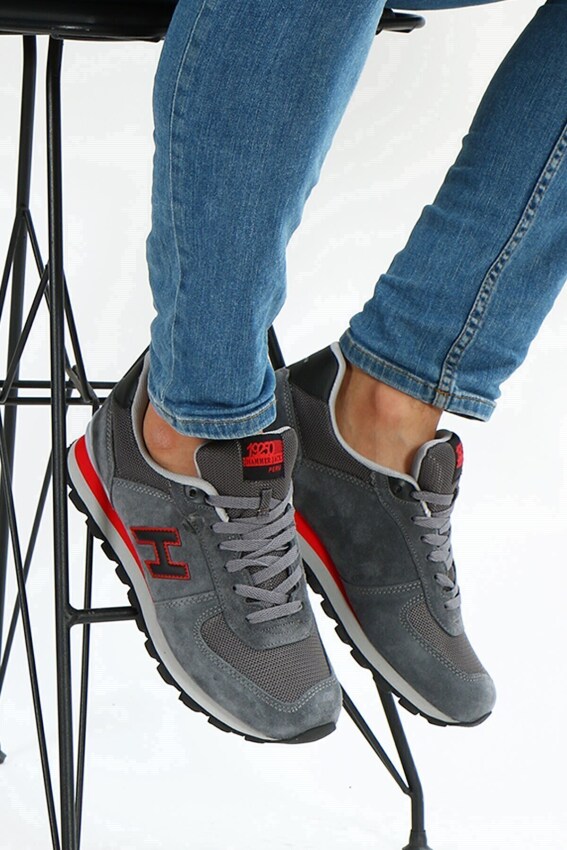 Hammer Jack PERU Gri-Kırmızı-Lacivert Erkek Günlük Ayakkabı 102 19250-M-12842 - 4