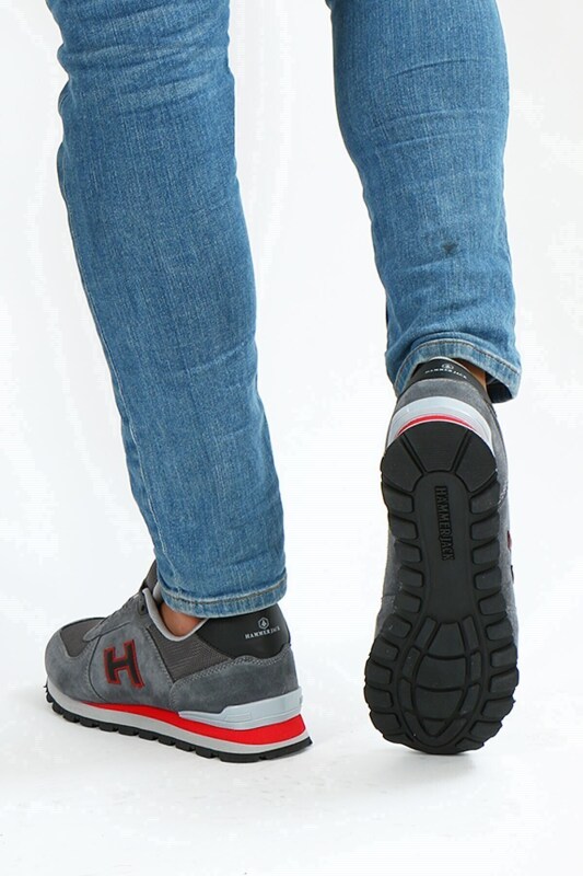 Hammer Jack PERU Gri-Kırmızı-Lacivert Erkek Günlük Ayakkabı 102 19250-M-12842 - 5