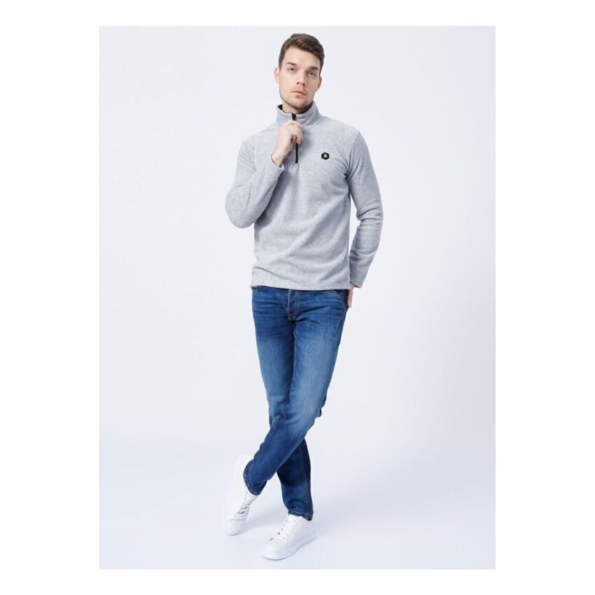 Hammer Jack TURIN ERKEK YARIM FERMUARLI POLAR Gri Erkek Sweatshirt 602 T01-E-5396 - 5