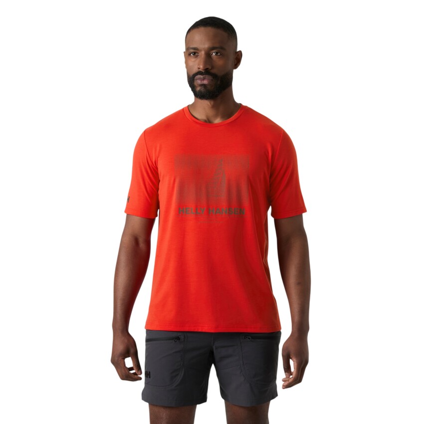 Helly Hansen HP Race Graphic Kırmızı Erkek Tshirt - 1