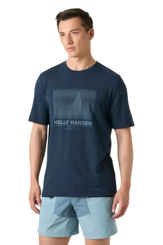Helly Hansen HP Race Graphic T-Shirt Lacivert Erkek Tshirt - 1